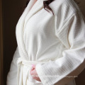 Factory White high quality SPA use poly/cotton waffle kimono bathrobe